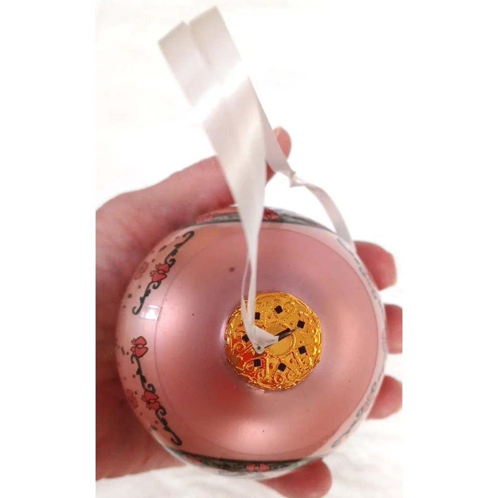 VTG 94 Enesco Precious Moments Pink Glass 3 1/2